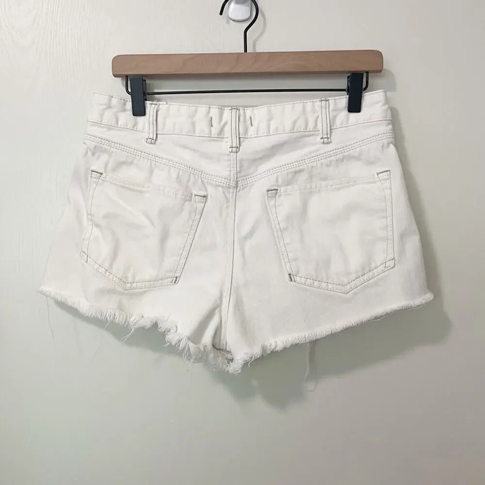 FREE PEOPLE Logan Denim Shorts in Optic White size‎ 29 - Picture 3 of 5